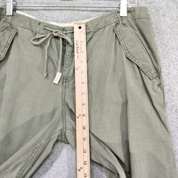 Vintage Abercrombie & Fitch Parchute Pants Wmn M Olive Green Wide Leg Button Fly - Picture 5 of 13